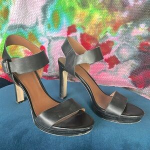 Franco Sarto black strappy heels, Size 7